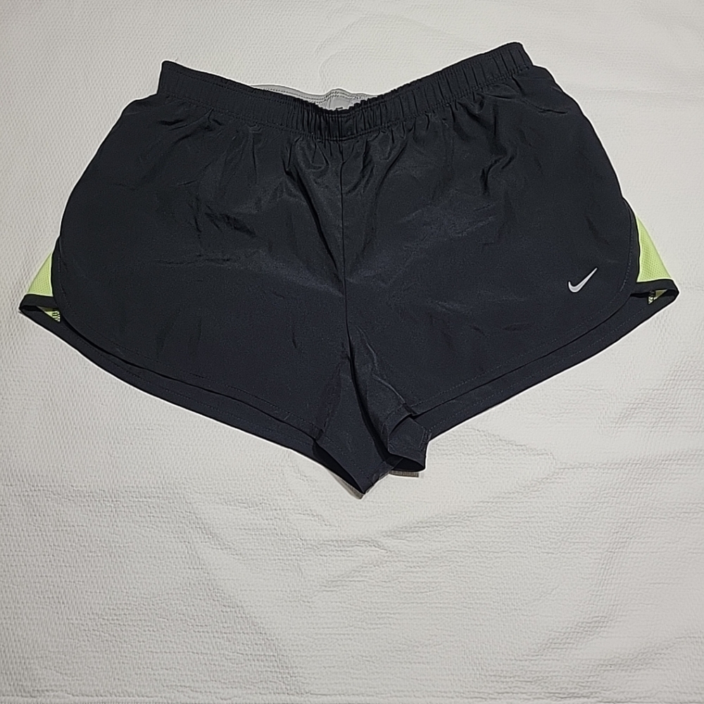 Nike Dri-Fit Black Shorts with Neon Yellow Highlights EUC